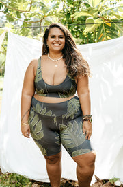 Ulūlu ʻEleʻele SWIM Leggings - Wāhine Activewear PLUS 2X-4X