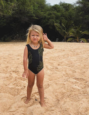 The Kolohe Keiki One-Piece Swimsuit | UPF 50 Childrens Swimwear Made from Regenerated Ocean Waste | Ulūlu ʻEleʻele