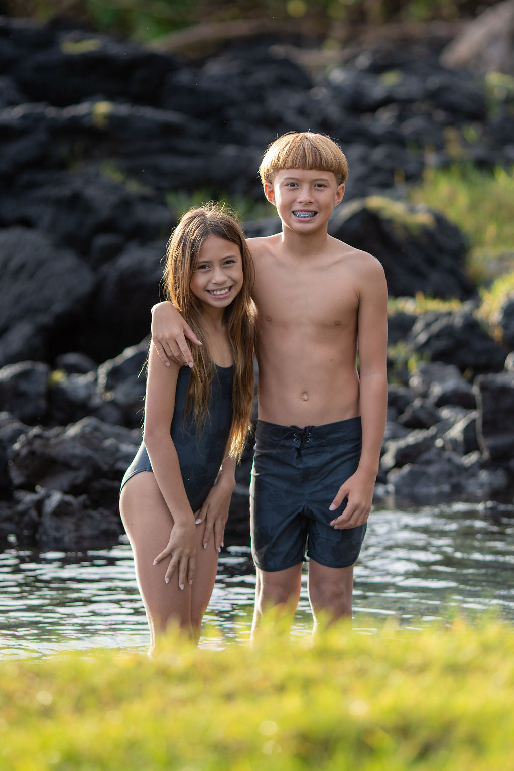 The ʻŌpio One-Piece Bodysuit | Bielastic Fabric | Youth Swim Made from Regenerated Ocean Waste | KA PŌ HIWA
