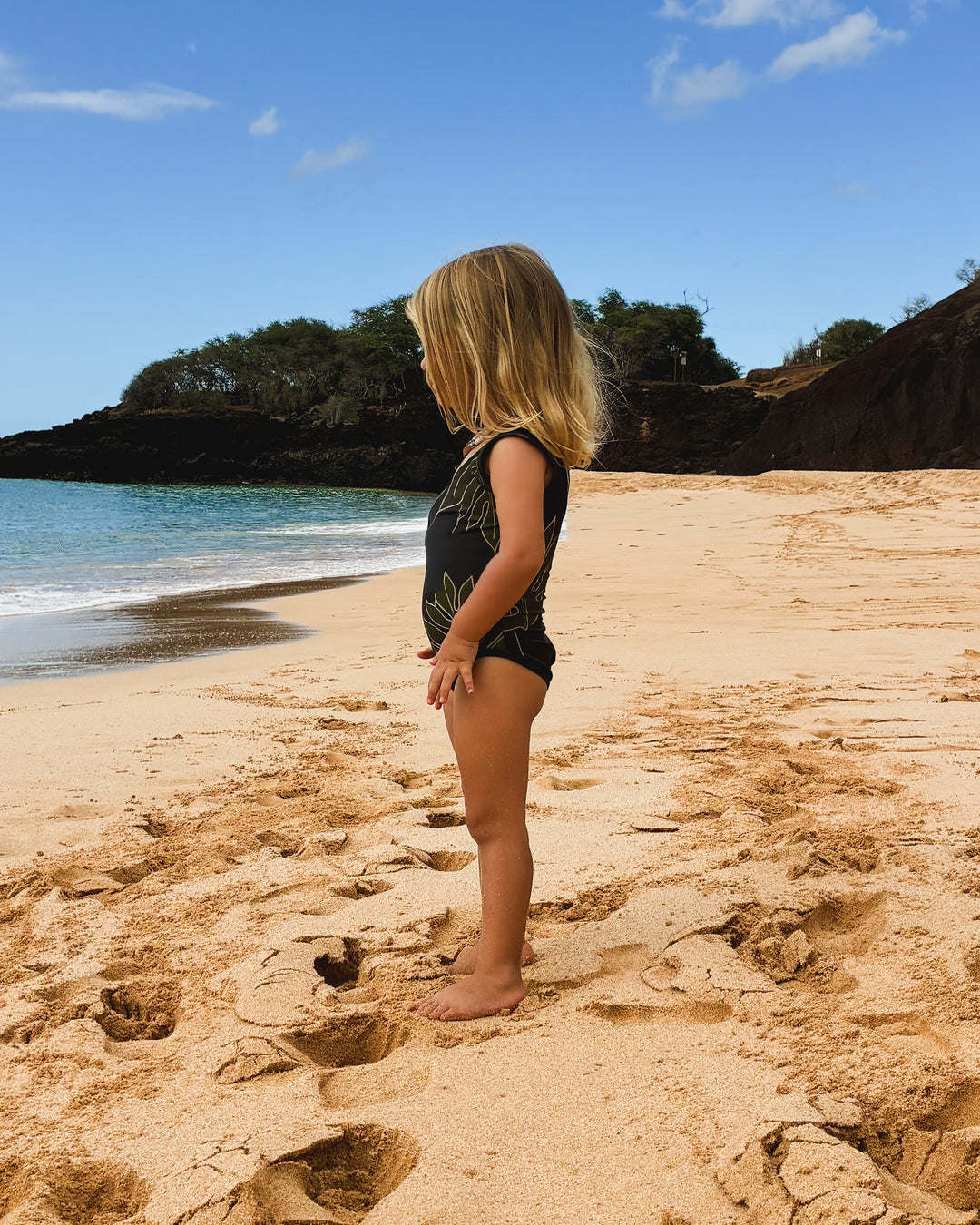 The Kolohe Keiki One-Piece Swimsuit | UPF 50 Childrens Swimwear Made from Regenerated Ocean Waste | Ulūlu ʻEleʻele