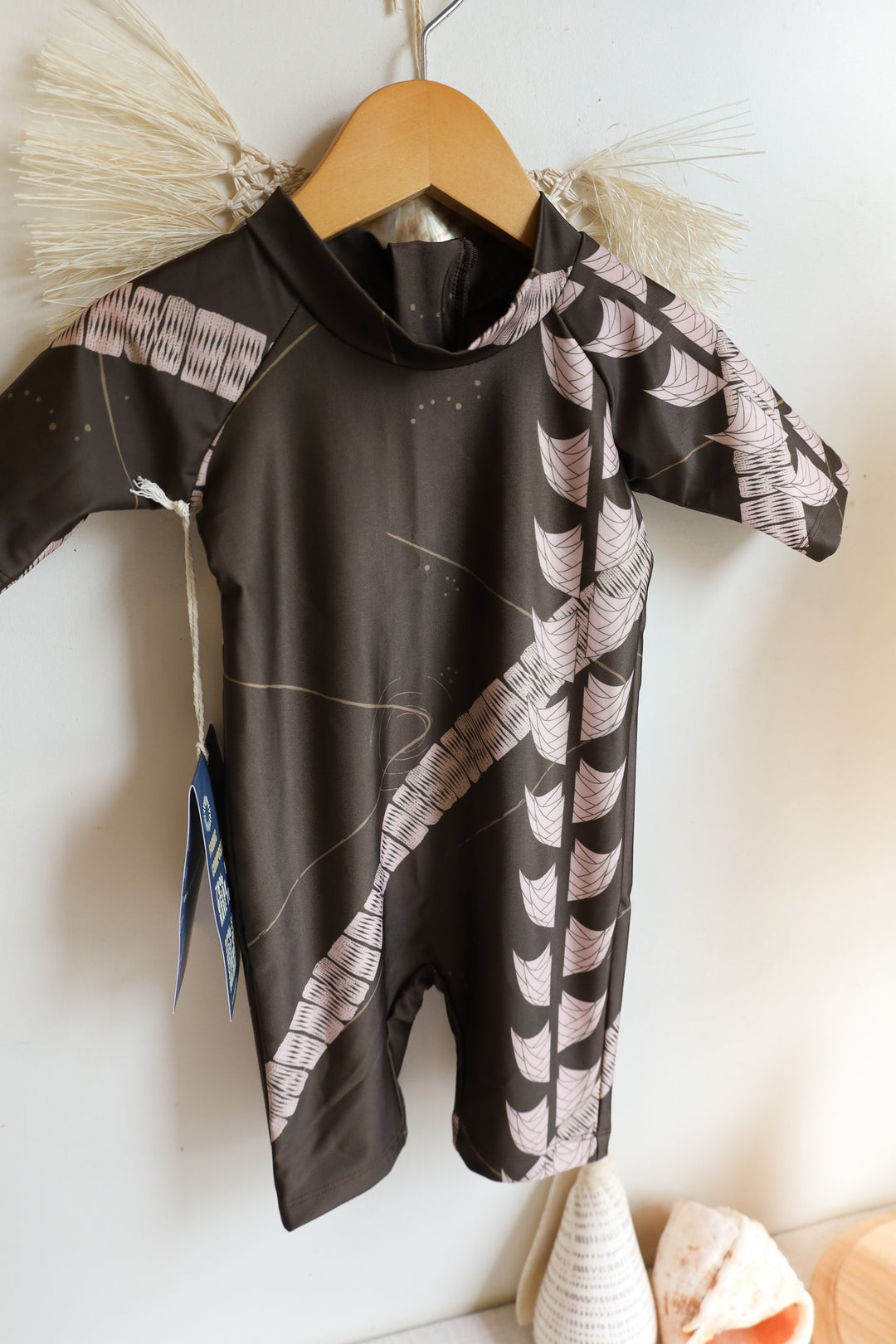The Tropical Thermal for Toddlers | UPF 50 Full-Piece Rash Guard with Extra Warmth | Bielastic Fabric from Regenerated Ocean Waste | NĀKI'I Ā PA'A - PE'A