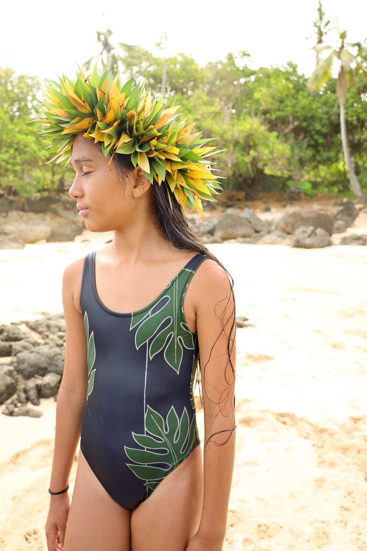 NEW | The ʻŌpio One-Piece Bodysuit | Bielastic Fabric | Youth Swim Made from Regenerated Ocean Waste | ULŪLU ʻELEʻELE
