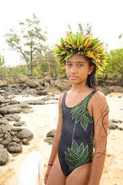 NEW | The ʻŌpio One-Piece Bodysuit | Bielastic Fabric | Youth Swim Made from Regenerated Ocean Waste | ULŪLU ʻELEʻELE