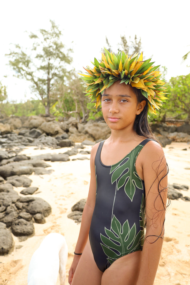 NEW | The ʻŌpio One-Piece Bodysuit | Bielastic Fabric | Youth Swim Made from Regenerated Ocean Waste | ULŪLU ʻELEʻELE
