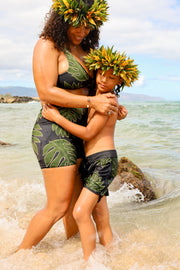 NEW | The Wāhine High-Waisted Swim Shorts | Quick-Dry, Double-Lined Compression with Extended Waist Support | ULŪLU ʻELEʻELE