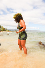 NEW | The Wāhine High-Waisted Swim Shorts | Quick-Dry, Double-Lined Compression with Extended Waist Support | ULŪLU ʻELEʻELE