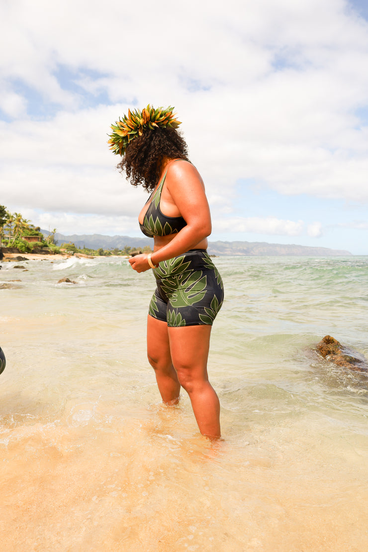 NEW | The Wāhine High-Waisted Swim Shorts | Quick-Dry, Double-Lined Compression with Extended Waist Support | ULŪLU ʻELEʻELE