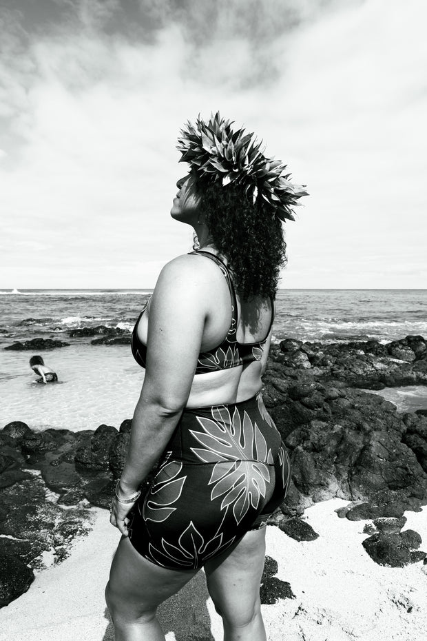 NEW | The Wāhine High-Waisted Swim Shorts | Quick-Dry, Double-Lined Compression with Extended Waist Support | ULŪLU ʻELEʻELE