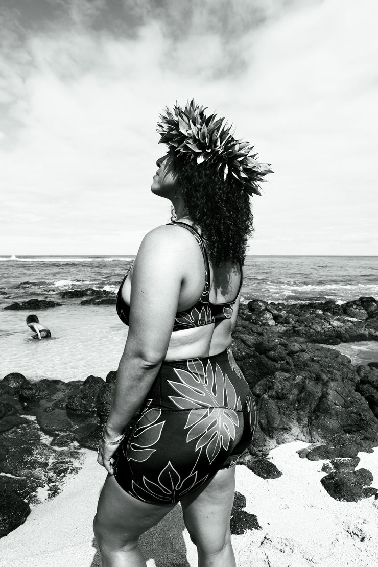 NEW | The Wāhine High-Waisted Swim Shorts | Quick-Dry, Double-Lined Compression with Extended Waist Support | ULŪLU ʻELEʻELE