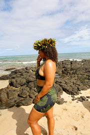 NEW | The Wāhine High-Waisted Swim Shorts | Quick-Dry, Double-Lined Compression with Extended Waist Support | ULŪLU ʻELEʻELE
