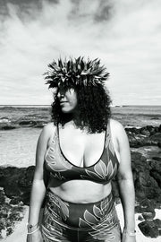 NEW | Ka ʻEhu V-Scoop Bikini Top | Double-Lined, Hardware-Free Swim Top with Removable Pads | ULŪLU ʻELEʻELE