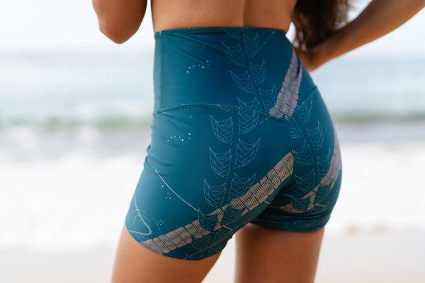 NEW | The Wāhine High-Waisted Swim Shorts | Quick-Dry, Double-Lined Compression with Extended Waist Support | NĀKIʻI Ā PAʻA