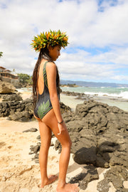 NEW | The ʻŌpio One-Piece Bodysuit | Bielastic Fabric | Youth Swim Made from Regenerated Ocean Waste | ULŪLU ʻELEʻELE
