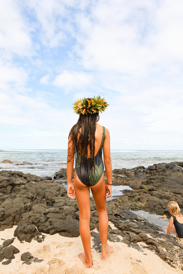 NEW | The ʻŌpio One-Piece Bodysuit | Bielastic Fabric | Youth Swim Made from Regenerated Ocean Waste | ULŪLU ʻELEʻELE