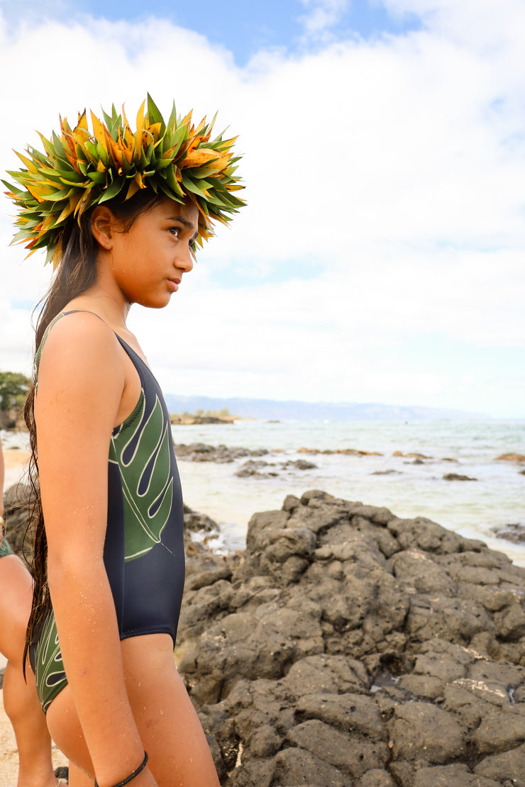 NEW | The ʻŌpio One-Piece Bodysuit | Bielastic Fabric | Youth Swim Made from Regenerated Ocean Waste | ULŪLU ʻELEʻELE
