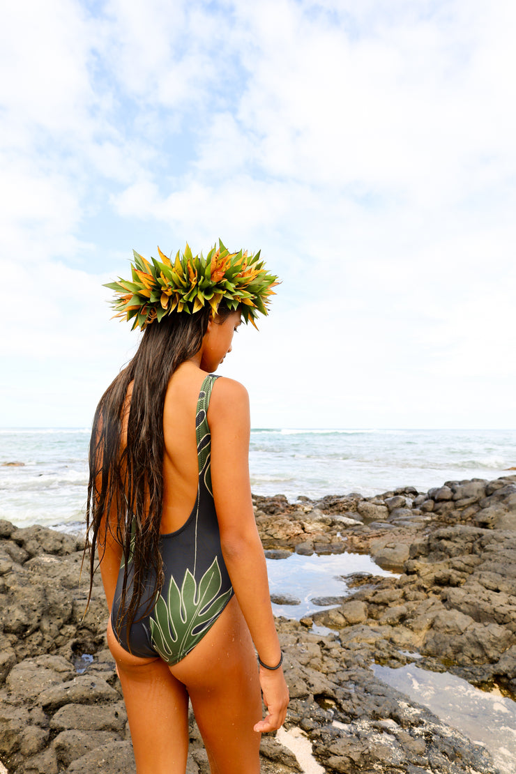 NEW | The ʻŌpio One-Piece Bodysuit | Bielastic Fabric | Youth Swim Made from Regenerated Ocean Waste | ULŪLU ʻELEʻELE