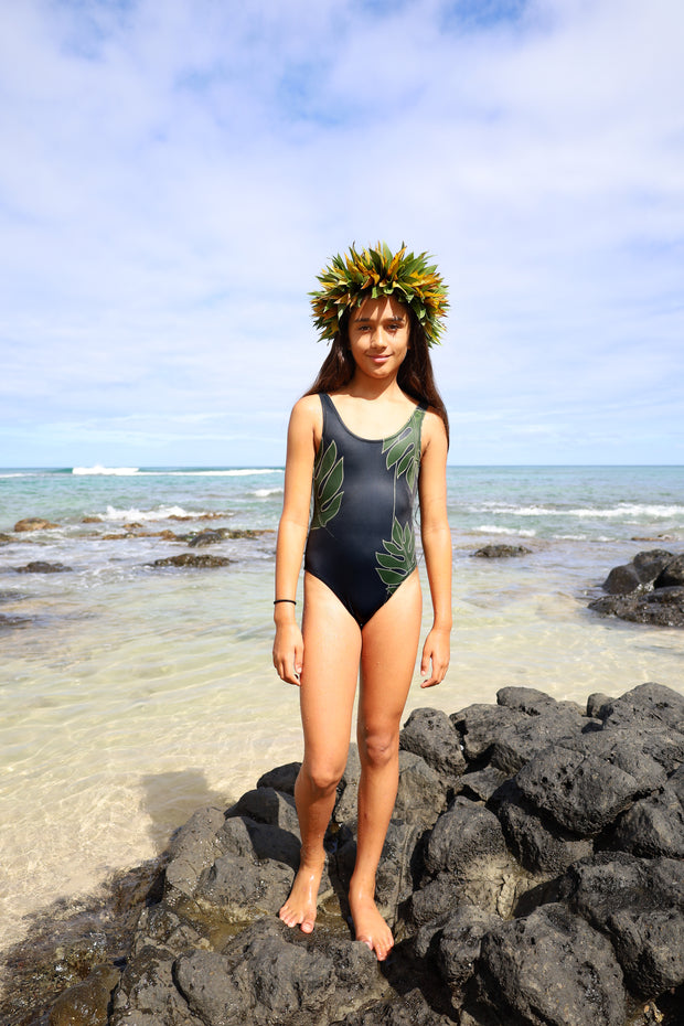 NEW | The ʻŌpio One-Piece Bodysuit | Bielastic Fabric | Youth Swim Made from Regenerated Ocean Waste | ULŪLU ʻELEʻELE