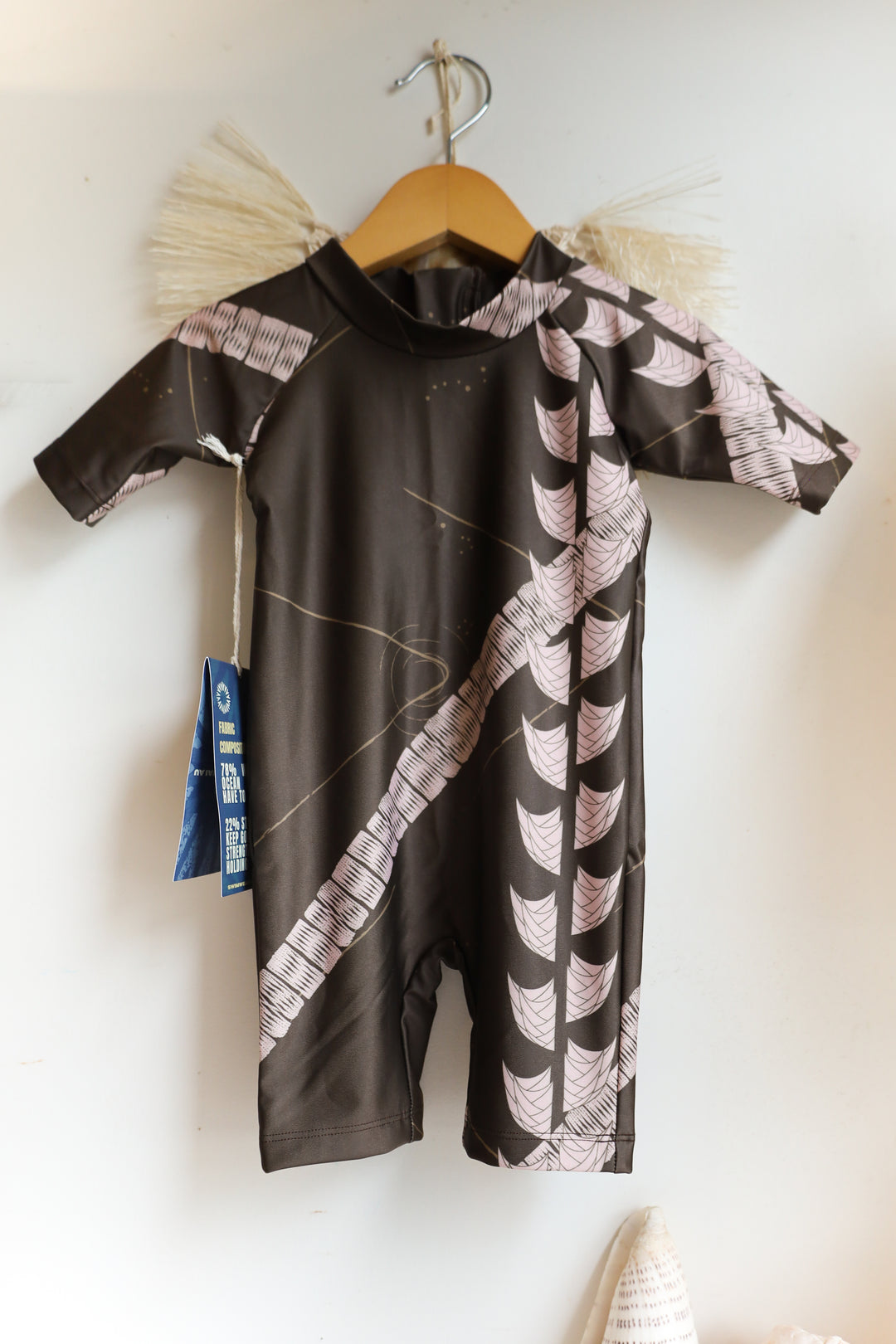 The Tropical Thermal for Toddlers | UPF 50 Full-Piece Rash Guard with Extra Warmth | Bielastic Fabric from Regenerated Ocean Waste | NĀKI'I Ā PA'A - PE'A