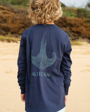 Au I Ke Kai Youth Long-Sleeve Shirt | 100% Plastic-Free, Soft Cotton, Youth Sizes S–L