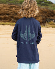 Au I Ke Kai Youth Long-Sleeve Shirt | 100% Plastic-Free, Soft Cotton, Youth Sizes S–L