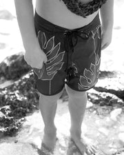 Kaikanialeʻa Boys’ Boardies | Stretchy & Adjustable Waistband, Quick-Drying | Made from Regenerated Ocean Waste | Ulūlu ʻEleʻele