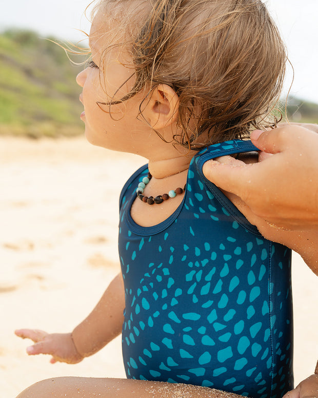 The Kolohe Keiki One-Piece Swimsuit | UPF 50 Toddler Swimwear Made from Regenerated Ocean Waste | KAIULI