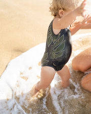 The Kolohe Keiki One-Piece Swimsuit | UPF 50 Childrens Swimwear Made from Regenerated Ocean Waste | Ulūlu ʻEleʻele