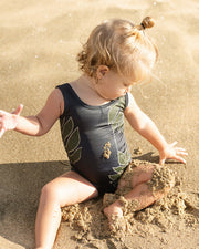 The Kolohe Keiki One-Piece Swimsuit | UPF 50 Childrens Swimwear Made from Regenerated Ocean Waste | Ulūlu ʻEleʻele