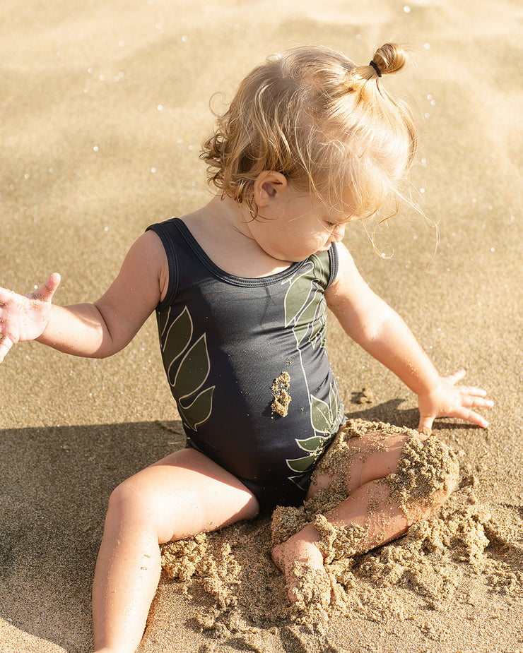 The Kolohe Keiki One-Piece Swimsuit | UPF 50 Childrens Swimwear Made from Regenerated Ocean Waste | Ulūlu ʻEleʻele