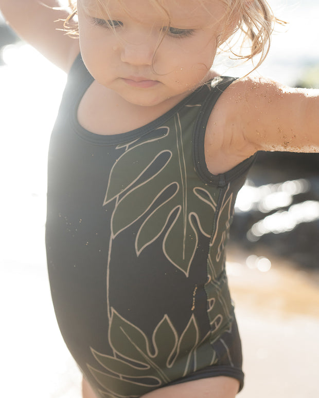 The Kolohe Keiki One-Piece Swimsuit | UPF 50 Childrens Swimwear Made from Regenerated Ocean Waste | Ulūlu ʻEleʻele