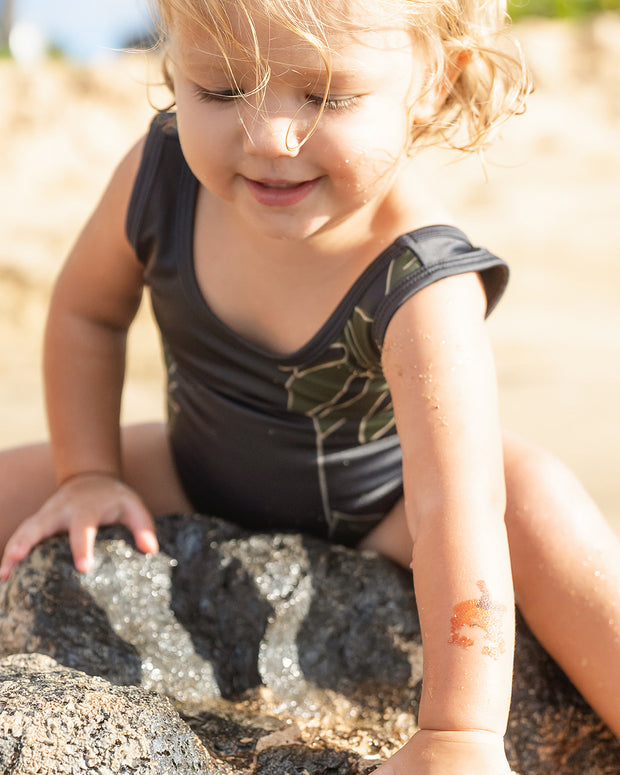 The Kolohe Keiki One-Piece Swimsuit | UPF 50 Childrens Swimwear Made from Regenerated Ocean Waste | Ulūlu ʻEleʻele