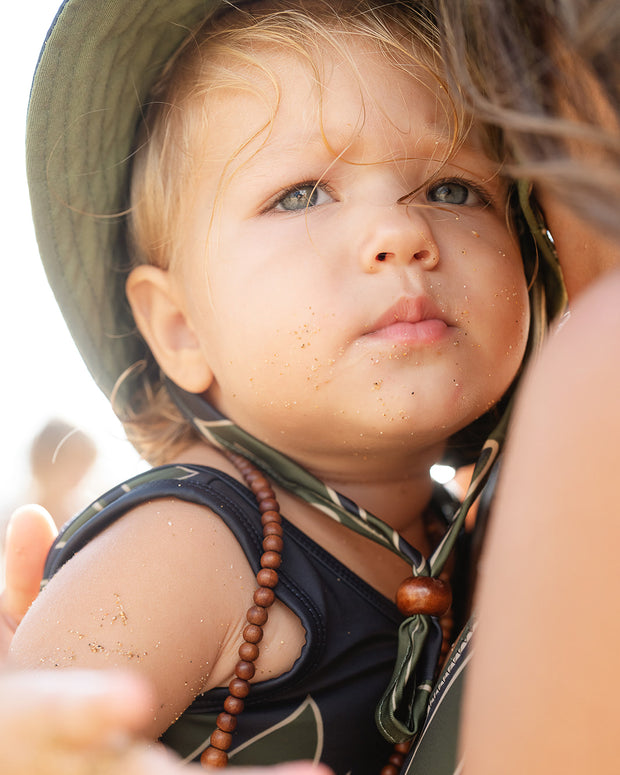 The Liko Bucket Hat | Adjustable Toddler & Baby Sun Hat with Cotton Canvas Lining | Ulūlu ʻEleʻele