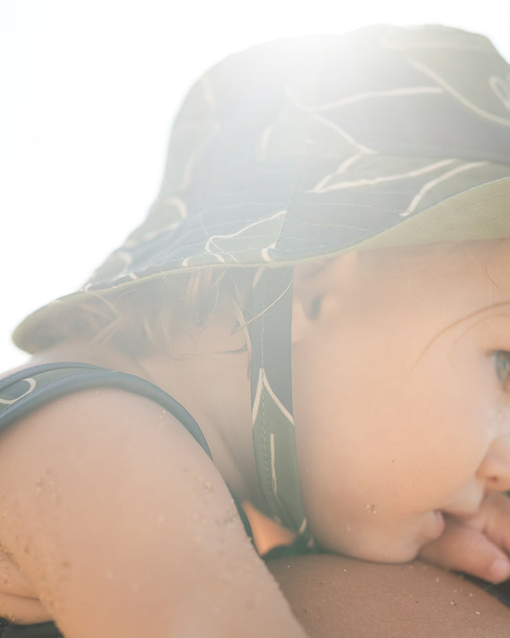 The Liko Bucket Hat | Adjustable Toddler & Baby Sun Hat with Cotton Canvas Lining | Ulūlu ʻEleʻele