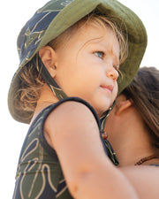 The Liko Bucket Hat | Adjustable Toddler & Baby Sun Hat with Cotton Canvas Lining | Ulūlu ʻEleʻele