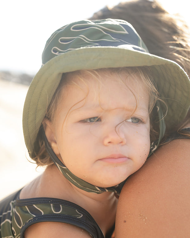 The Liko Bucket Hat | Adjustable Toddler & Baby Sun Hat with Cotton Canvas Lining | Ulūlu ʻEleʻele