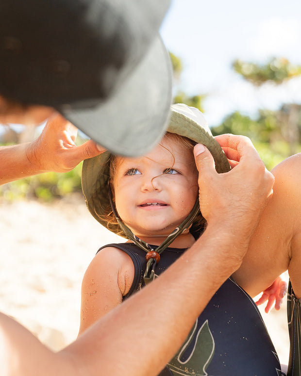 The Liko Bucket Hat | Adjustable Toddler & Baby Sun Hat with Cotton Canvas Lining | Ulūlu ʻEleʻele