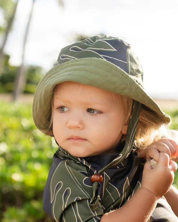 The Liko Bucket Hat | Adjustable Toddler & Baby Sun Hat with Cotton Canvas Lining | Ulūlu ʻEleʻele