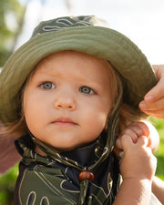 The Liko Bucket Hat | Adjustable Toddler & Baby Sun Hat with Cotton Canvas Lining | Ulūlu ʻEleʻele