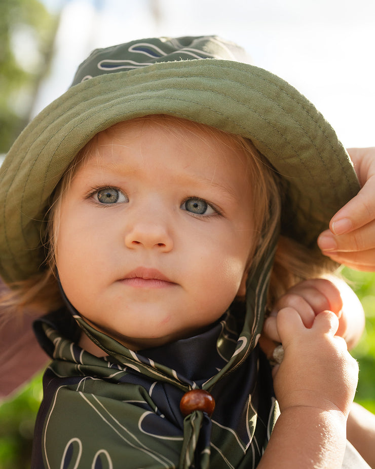 The Liko Bucket Hat | Adjustable Toddler & Baby Sun Hat with Cotton Canvas Lining | Ulūlu ʻEleʻele