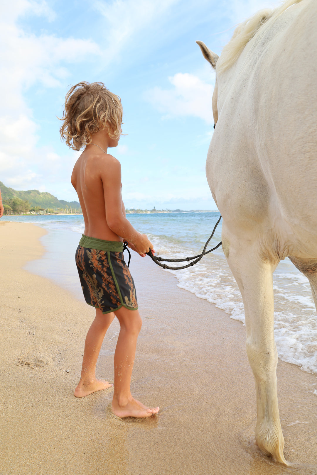 Kaikanialeʻa Boys’ Boardies | Adjustable Waistband, Strength + Stretch | Limu Hāpai