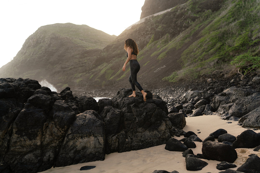 The Kahiau Leggings | Quick-Dry Performance & Warmth | Sculpting Double Waist-Band Compression That Molds to Your Body Over Time | KA PŌ HIWA