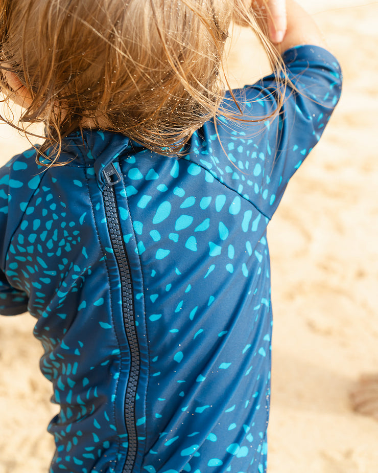 The Tropical Thermal for Toddlers | UPF 50 Full-Piece Rash Guard with Extra Warmth | Bielastic Fabric from Regenerated Ocean Waste | KAIULI