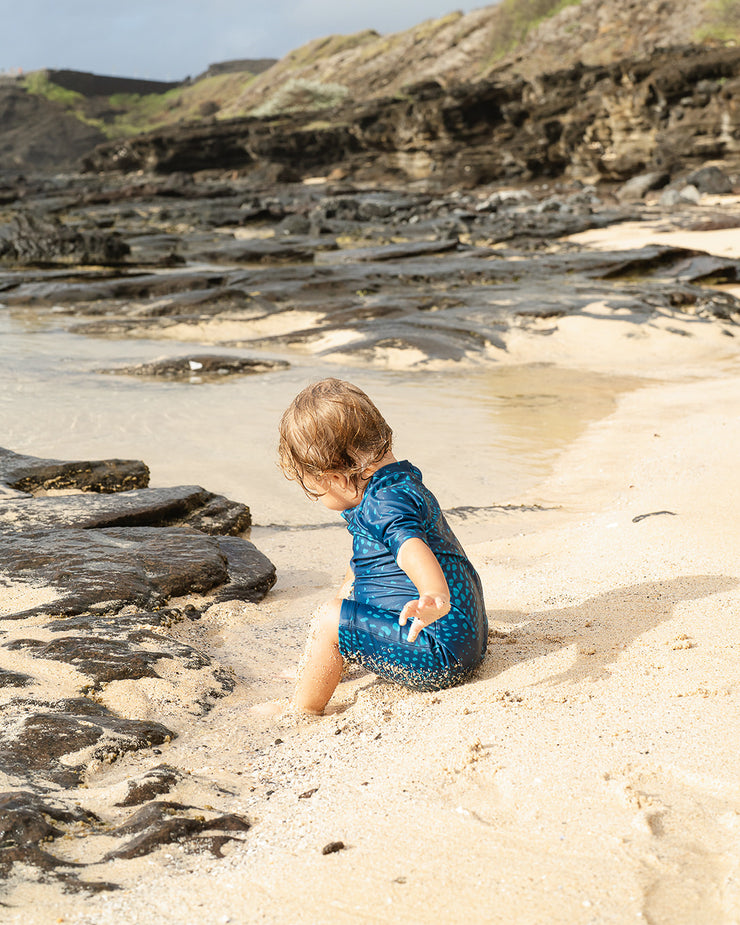 The Tropical Thermal for Toddlers | UPF 50 Full-Piece Rash Guard with Extra Warmth | Bielastic Fabric from Regenerated Ocean Waste | KAIULI