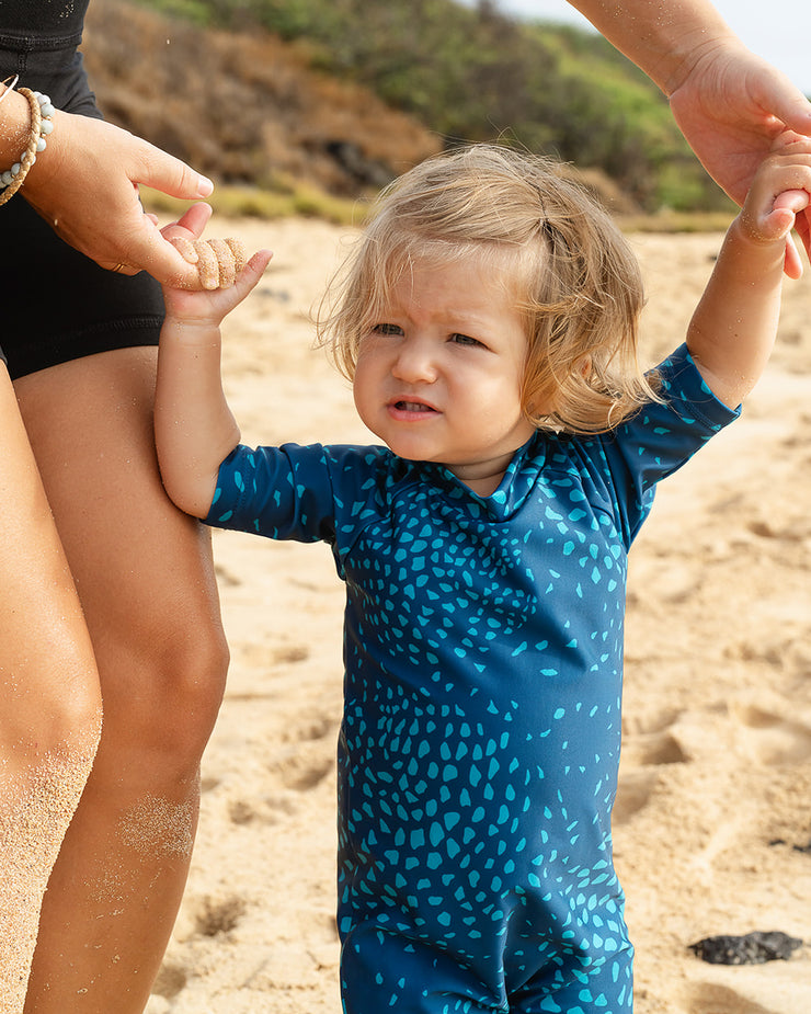 The Tropical Thermal for Toddlers | UPF 50 Full-Piece Rash Guard with Extra Warmth | Bielastic Fabric from Regenerated Ocean Waste | KAIULI