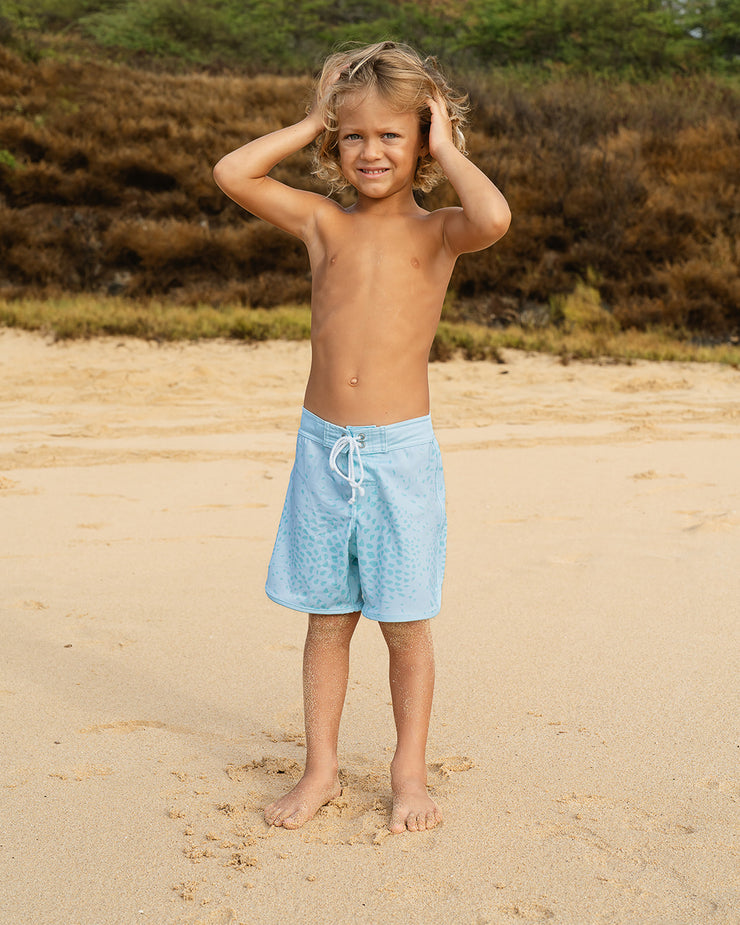 Kaikanialeʻa Boys’ Boardshorts | Stretchy & Adjustable Waistband, Quick-Drying | Made from Regenerated Ocean Waste | KAI KOʻELE