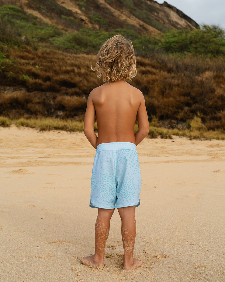 Kaikanialeʻa Boys’ Boardshorts | Stretchy & Adjustable Waistband, Quick-Drying | Made from Regenerated Ocean Waste | KAI KOʻELE