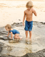 Kaikanialeʻa Boys’ Boardshorts | Stretchy & Adjustable Waistband, Quick-Drying | Made from Regenerated Ocean Waste | KAIULI