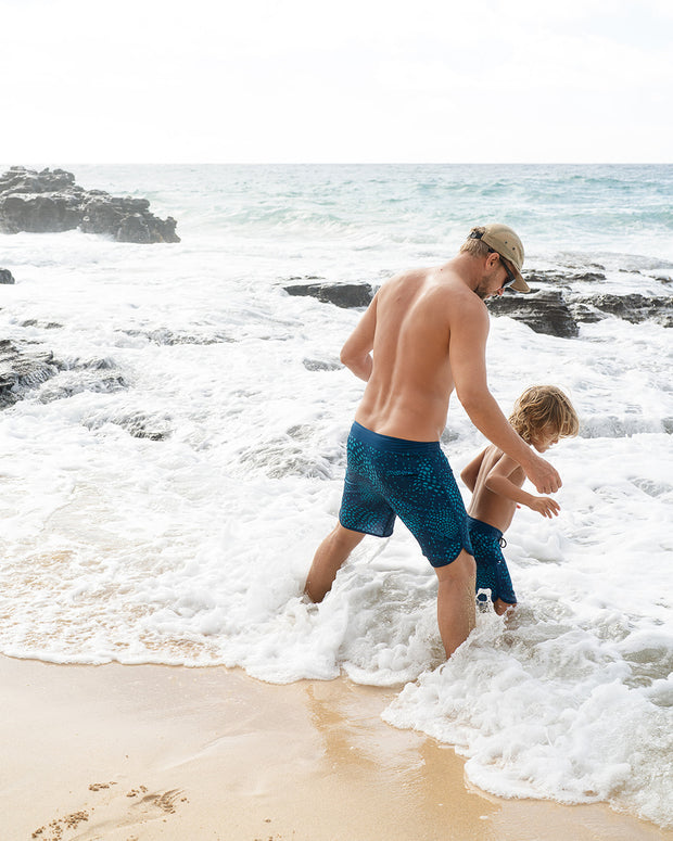 Kaikanialeʻa Boys’ Boardshorts | Stretchy & Adjustable Waistband, Quick-Drying | Made from Regenerated Ocean Waste | KAIULI