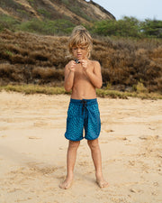 Kaikanialeʻa Boys’ Boardshorts | Stretchy & Adjustable Waistband, Quick-Drying | Made from Regenerated Ocean Waste | KAIULI