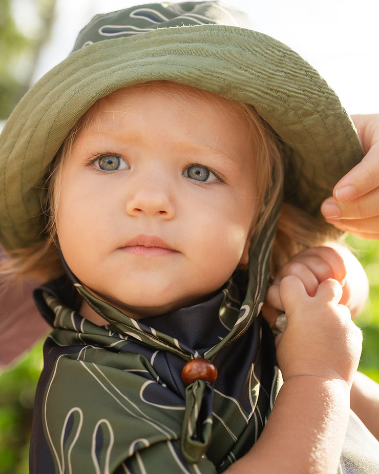 The Tropical Thermal for Toddlers | UPF 50 Full-Piece Rash Guard with Extra Warmth | Bielastic Fabric from Regenerated Ocean Waste | Ulūlu ʻEleʻele